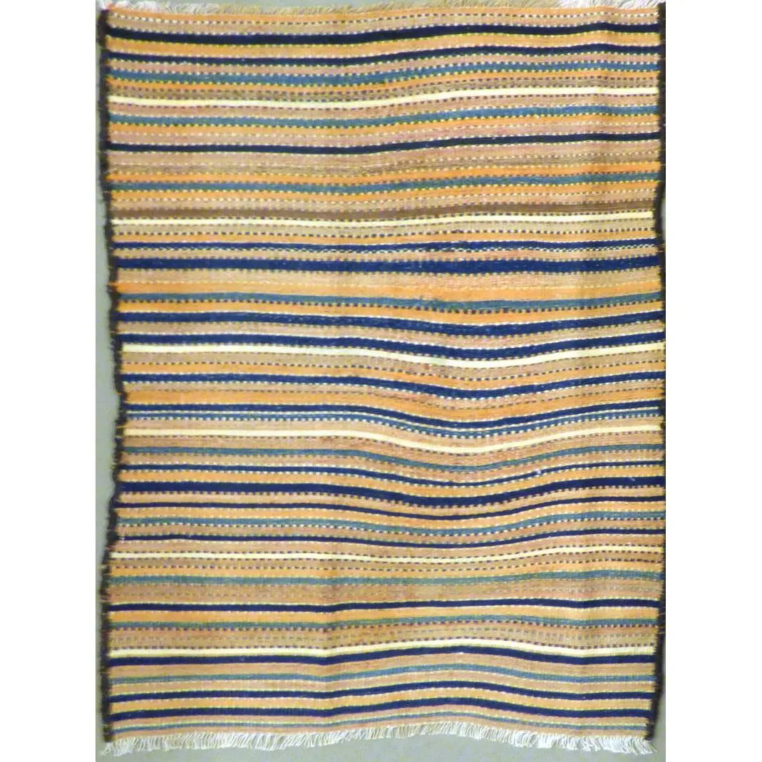 One Of The Kind Authentic Hand-Knotted Sanandaj Vintage Kilim 6'1" X 3'7"